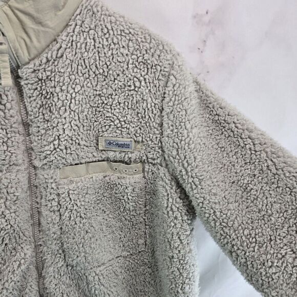 Columbia Jacket Womens XL Purple Fleece PFG Sherpa Teddy Fuzzy Mock - Picture 11 of 12